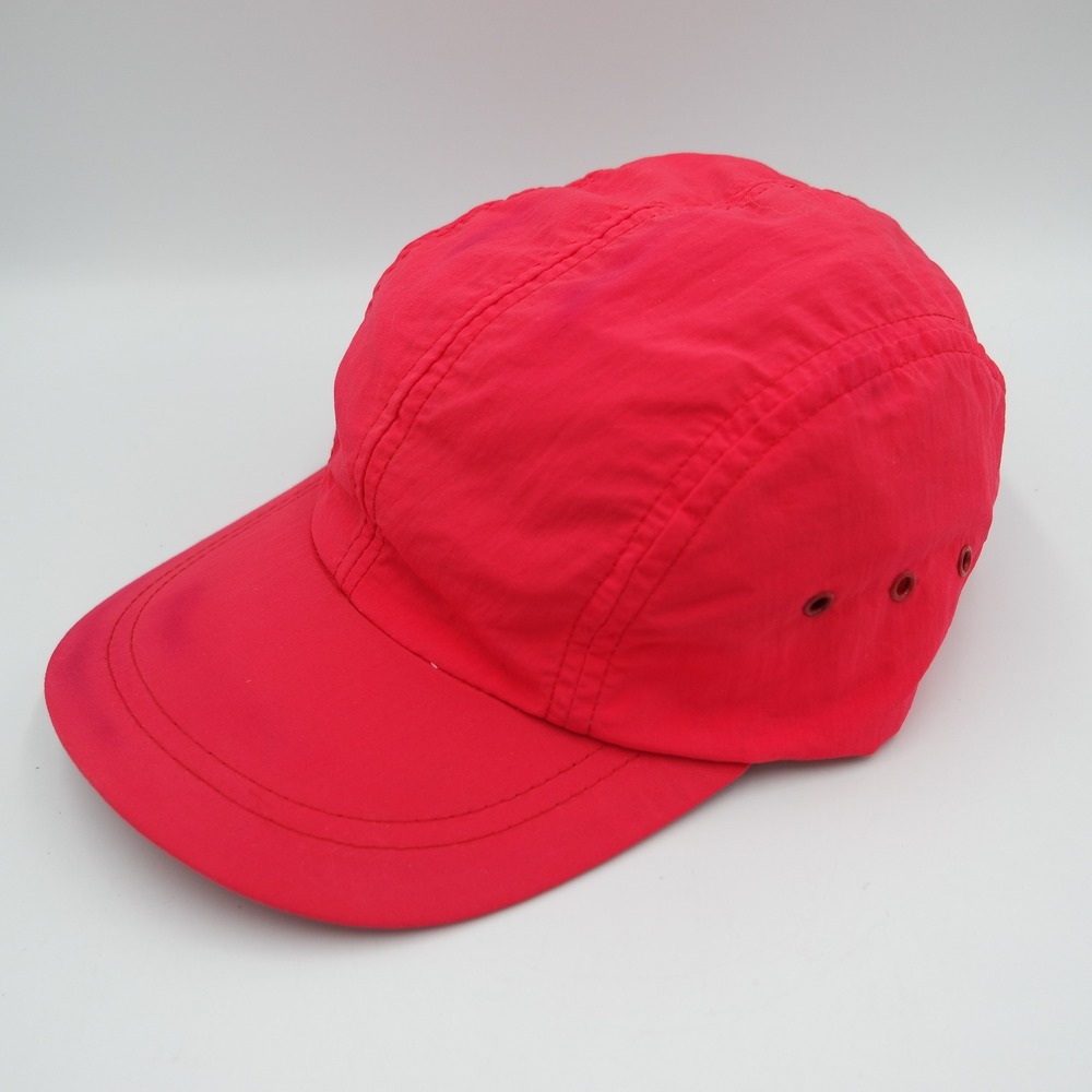 Vintage Neon Pink 5 Panel Camper Hat Elastic Back Cap Made in USA - Picture 2 of 10
